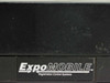 ExpoMobile Registration Control Systems logo label on Posh MR3 card reader – close-up of branding
