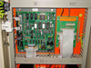 OEM 6200 control cabinet interior showing main controller PCB and interface module with ribbon cable connections