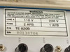 Tekelec TE820B – rear label showing P/N TE 820B, S/N B0138704, Line V 110V/220V, Fuse 2AFB/1AFB warning plate
