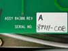Tele-Images 84386 internal PCB label – ASSY 84386 Rev A with handwritten serial number 87711-008