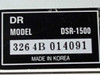 General Instrument DSR 1500 model label showing model DSR-1500, serial number 3264B014091, Made in Korea