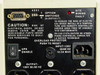 Unisys UP-9125 rear panel upper section close-up showing INPUT 120V 50/60 Hz 10.5A MAX, OUTPUT 120V 50/60 HZ, option switches, Site Wiring Fault indicator, and IEC C14 input connector