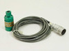 Load Cell Transducer TI82-1K-10P1 green body and cable with circular multi-pin connector — side profile view
