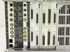 PictureTel S4000 rear panel detail showing RS-232 and V.35 interface cards with DB-25 connectors, RCA video/audio jacks, and S-Video connectors