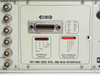 RE 107 Synthesized Signal Generator rear panel — 901-686 IEEE STD. 488 BUS INTERFACE module with GPIB connector, INTERFACE STATUS LEDs (TALK/IDLE/LISTEN/SRQ), and IEEE ADDRESS DIP switch array