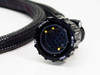AMP 206039-1 multi-pin circular connector on braided cable — close-up showing pin configuration and 'MEXICO 9609' date/origin markings