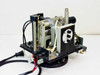 Oriel arc lamp sub-assembly with enclosure removed — front-left view showing lamp carriage, wiring harness, PHD actuator, and XY stage detail