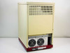 Opcom D.I.A.L. PBX system rear view – showing dual cooling fans, ventilation louvers, and label plate at bottom