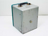 Sivers Lab M3638-302010 Brusgenerator right side view showing gray painted metal case with teal trim and carry handle