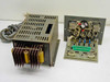 Thermco 100278002 power supply chassis and control panel board separated, showing internal PCB with components and large heatsink assembly with resistors