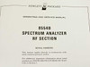 HP 8554B manual title page — Operating and Service Manual header, 8554B Spectrum Analyzer RF Section title, serial numbers note indicating coverage of SN prefix 1245A