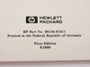 HP 8156A Attenuator manual – inside back matter showing Hewlett-Packard logo, HP Part No. 08156-91011, First Edition E1098, printed in Federal Republic of Germany