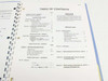 Tektronix TM504 Instruction Manual table of contents showing Operators Part, Service Part, Options, and Replaceable Parts sections in English, French, German, and Japanese