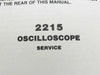 Tektronix 2215 Service Oscilloscope Instruction Manual with Schematics