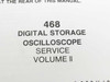 Tektronix 070-3516-00 468 Digital Storage Oscilloscope Service Manual Volume II