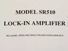 Stanford Research Systems SRS Lock-in Amplifier Operating Manual SR510