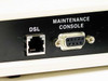 Cayman 3220-H DSL Router rear panel close-up showing DSL RJ45 port and DB9 Maintenance Console port labels