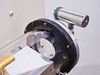 Cahn System 113 vacuum tube flanged end cap detail showing rubber O-ring seal and cylindrical magnetic or sensor component