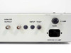 LES-300 rear panel close-up showing dual BNC ANALOG OUTPUT connectors, INPUT TEST ports, 2 AMP FUSE, and 120VAC/2AMP power inlet