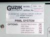 Guzik RWA-1632 PRML System identification label showing Model RWA-1632, Serial No. 32310, patent numbers, and active options: High Speed PG 320, Chip Adapter 320