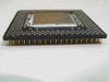 Intel Pentium SY045 processor side profile view showing gold PGA pin array and substrate thickness