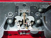 Photo-Sonics LB-40A Film Magazine interior detail showing film transport gears, guide rollers, and drive mechanism