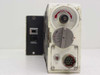 Photo-Sonics KB-19A – rear/end view showing LOCK control knob, ONLY selector switch, multi-pin circular military electrical connector, and film gate access panel