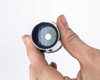 Photo-Sonics KB-19A lens – front element view at angle showing crazing or cracking on lens coating