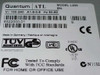 Quantum ATL L200 rating label showing Model L200, 100-240V 1.6-0.8A 50-60Hz, part number 6322000-01, Made in Germany, TUV GS, UL, CE, FCC markings