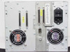 Quantum ATL L200 rear panel close-up showing dual 68-pin SCSI connectors, DB9 serial port, IEC AC power inlet, and dual cooling fans