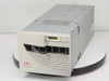 Quantum ATL PowerStor L200 DLT tape library front-left angle view showing ATL branding, tape slots, and LCD panel — missing external beige side cover