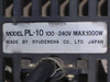 Ryudensha PL-10 rating plate reading: Model PL-10, 100-240V, Max 1000W, Made by Ryudensha Co. Ltd. Japan