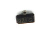 Fairchild MMBT2222AR-R SOT-23 transistor – top-down view with R2T marking clearly visible; handwritten C, B, E labels indicate Collector, Base, Emitter pin positions