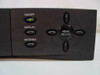 RCA DRD303RA front control panel close-up showing ON/OFF, DISPLAY, and ANTENNA buttons with central MENU/SELECT directional pad