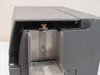 Top-open view of Eltron Privilege S.A. card printer showing card feed slot and ribbon spindle assembly