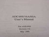 IOtech ADC488/16A/8SA User's Manual title page showing Part 100-0920, Revision 4.0, May 1996