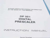 Tektronix 070-4332-00 DP 501 Digital Prescaler Instruction Manual