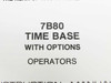 Tektronix 7B80 Operators Instruction Manual — interior title page closeup showing '7B80 TIME BASE WITH OPTIONS OPERATORS INSTRUCTION MANUAL'