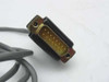 DB15 male connector close-up showing 15-pin gold contact connector on attached signal cable