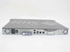Sun Netra X1 server rear panel close-up — power socket, blue power cable attached, Ethernet and USB port cluster visible
