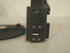 VDR-MII film camera reel side detail showing film gate/transport block with small roller and mounting screw holes