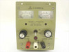 Lambda LP-412A-FM regulated power supply – close-up front panel showing D-C Volts and D-C Amperes analog meters, model and output rating placard (0-40V, max 1.0A)