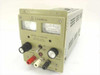 Lambda Electronics LP-412A-FM regulated DC power supply – front panel view showing dual analog meters, output voltage and current limiter knobs, ON/OFF switch, and banana binding posts