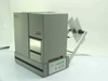 Esselte Meto Atlas AS40 thermal label printer — right-side view with external control panel arm and label dispenser extended