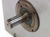 Sandex 10FN Oscillating Parts Handler – close-up of side output shaft end and flange face showing surface wear and oxidation