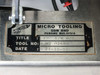 Micro Tooling MT0268 nameplate close-up reading MICRO TOOLING SDN BHD, PENANG MALAYSIA, Title: PRO S/W M/C, Tool No: MT 0268, Date: 24-10-92