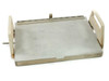 Custom hot plate gas-containment cover removed and laid flat showing stainless surface and side handles