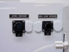External connector panel showing J1 Level Sensor (multi-pin circular) and J2 MDU Leak Sensor connectors