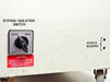AAA Power System Constant Power 6 — Bypass/Isolation Switch close-up showing AUTO/MAN rotary selector and SERVICE REQUIRED indicator; caution label visible