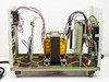 AAA Power System Constant Power 6 — internal view with enclosure panels removed showing large toroidal transformer, wiring harnesses, and control boards on caster base
